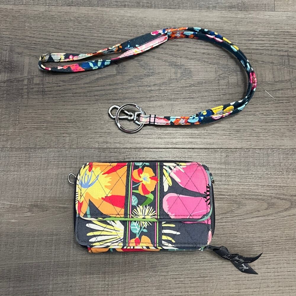 Vera Bradley Quilted Crossbody Wallet & Lanyard Keychain